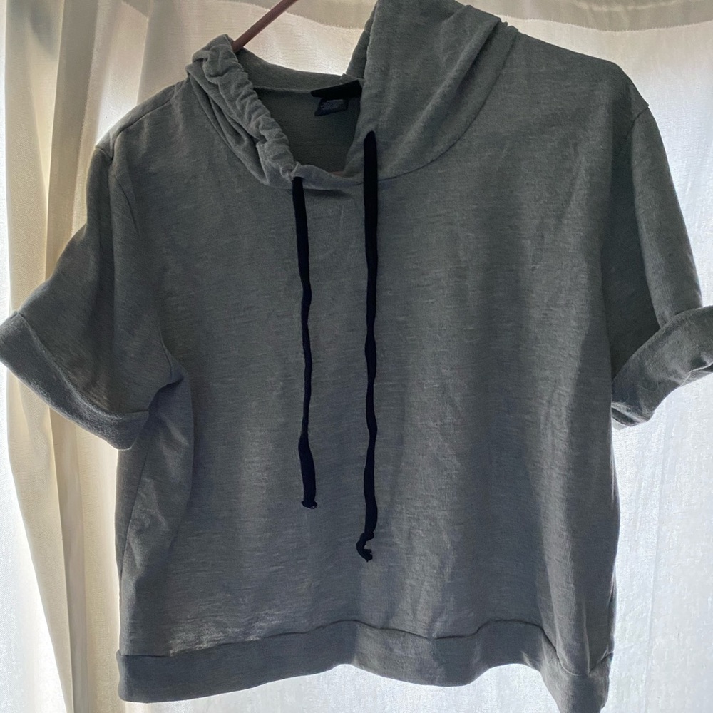 Gray Rue 21 cut off Hoodie